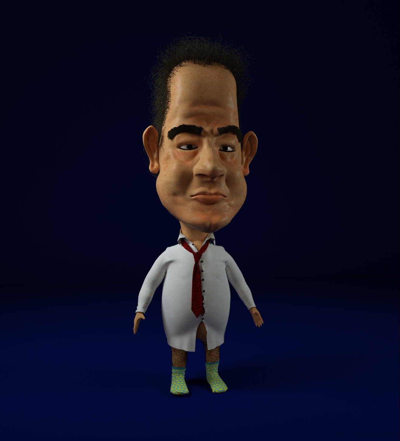 Photographic-reference caricature fully modelled and textured by Emmanuel Rowland