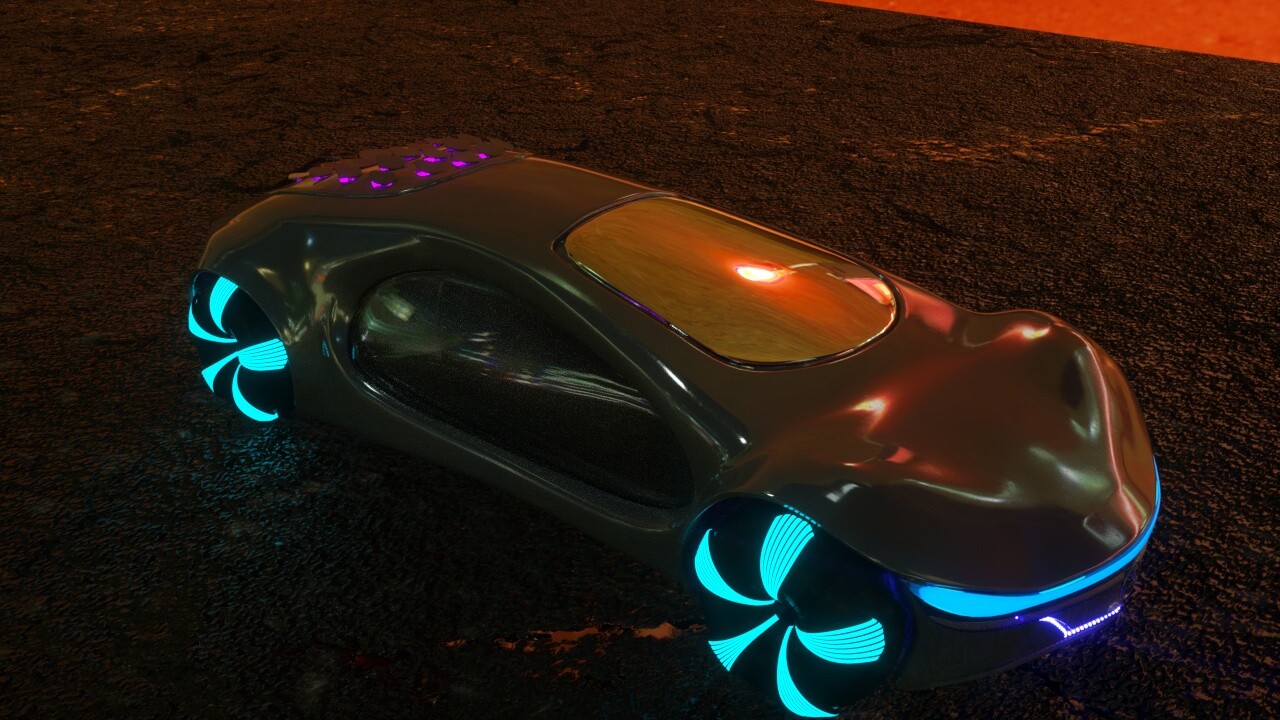 Elevated three-quarter Octane render of the Mercedes Vision AVTR study