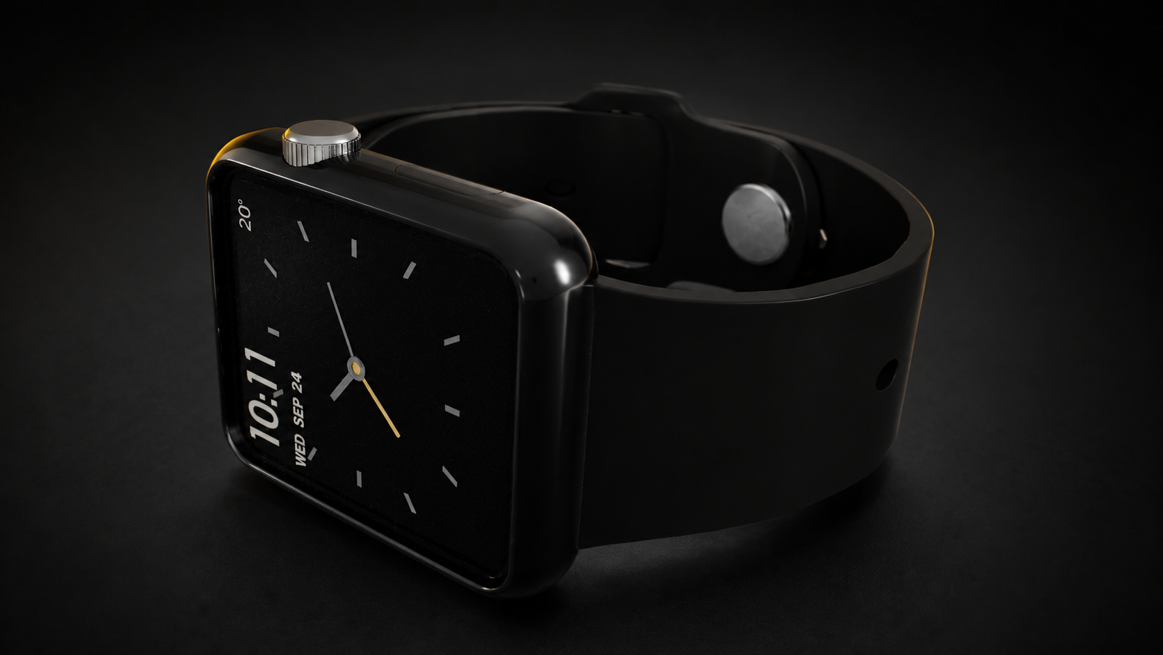 Smartwatch three-quarter product angle